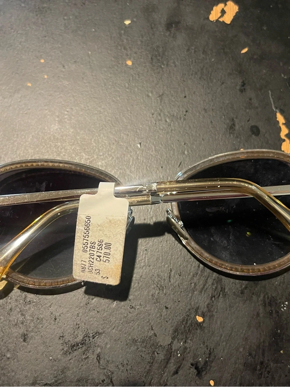 CHANEL Round Crystal-Trim Sunglasses in Black and Gold
